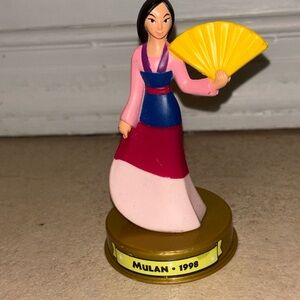 Disney Mulan Figurine with Yellow Fan